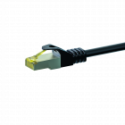 RJ45 Netzwerkkabel S/FTP (PiMF), mit CAT 7 Rohkabel, Schwarz, 1,50m