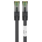 RJ45 Netzwerkkabel S/FTP (PiMF), mit CAT 8 Rohkabel, Schwarz, 0,25m