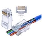 CAT5e Pass Through RJ45 Netzwerkstecker - ungeschirmt - für Starrleiter und flexible Kabel