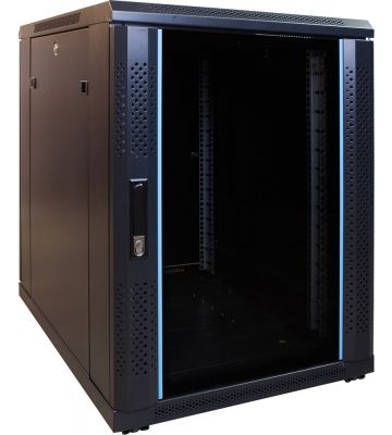15 HE, kleiner Serverschrank, mit Glastür (BxTxH) 600x600x860mm