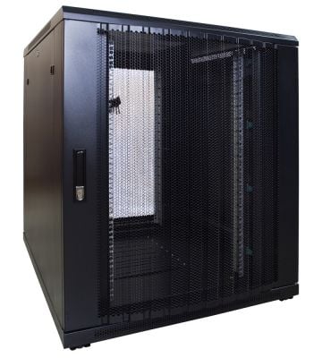18 HE 19” Serverschrank, mit perforierter Fronttür (BxTxH) 800 x 1000 x 1000 mm 