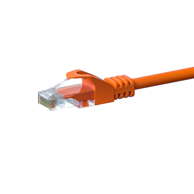 CAT5e Netzwerkkabel, U/UTP, 0,25 Meter, Orange, 100% Kupfer