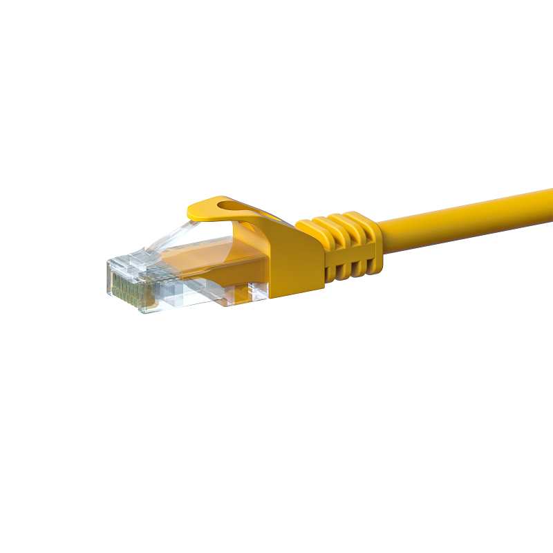 CAT5e Netzwerkkabel, U/UTP, 2 meter, Gelb, 100% Kupfer