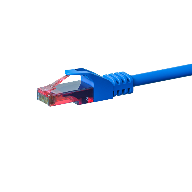 CAT6 Netzwerkkabel, U/UTP, 0,25 Meter, Blau, 100% Kupfer