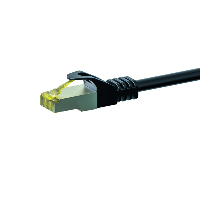 RJ45 Netzwerkkabel S/FTP (PiMF), mit CAT 7 Rohkabel, Schwarz, 20m