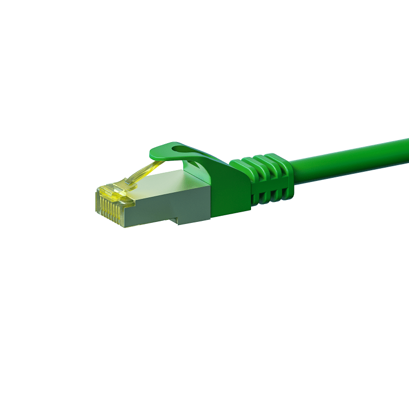 RJ45 Netzwerkkabel S/FTP (PiMF), mit CAT 7 Rohkabel, Grün, 15m