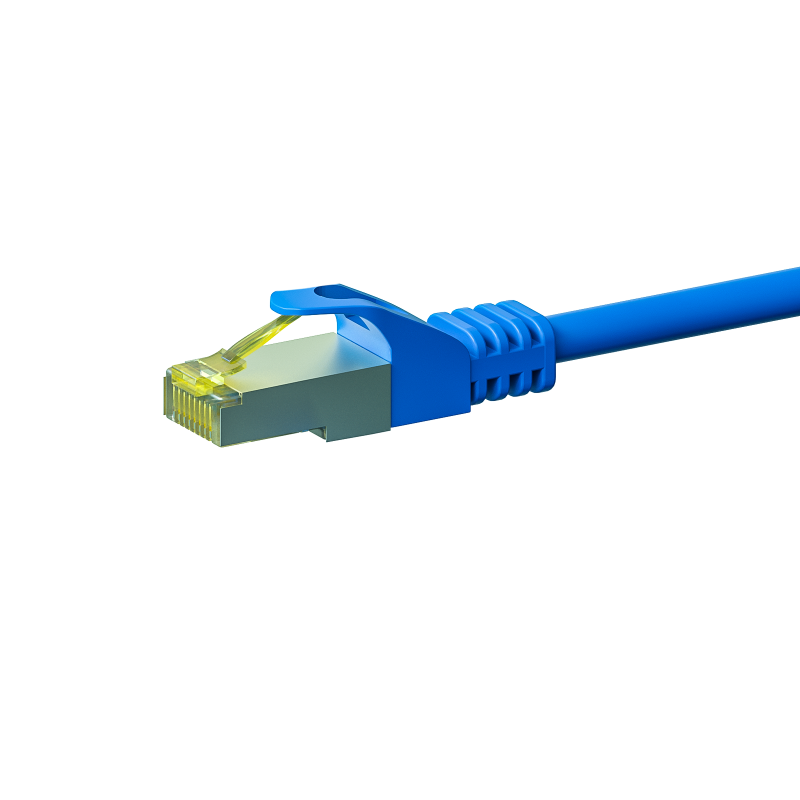 RJ45 Netzwerkkabel S/FTP (PiMF), mit CAT 7 Rohkabel, Blau, 2m