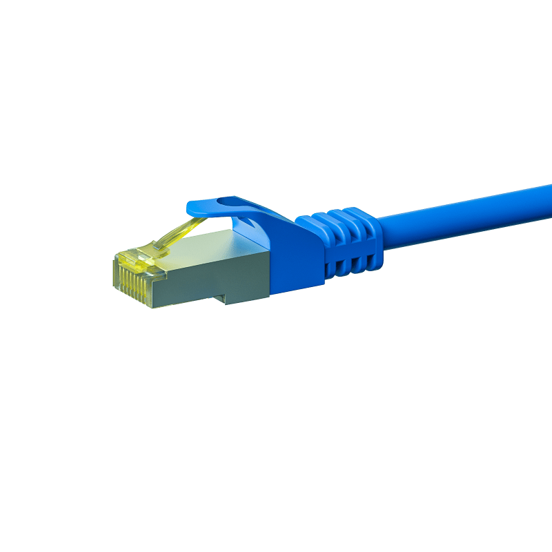 RJ45 Netzwerkkabel S/FTP (PiMF), mit CAT 7 Rohkabel, Blau, 3m