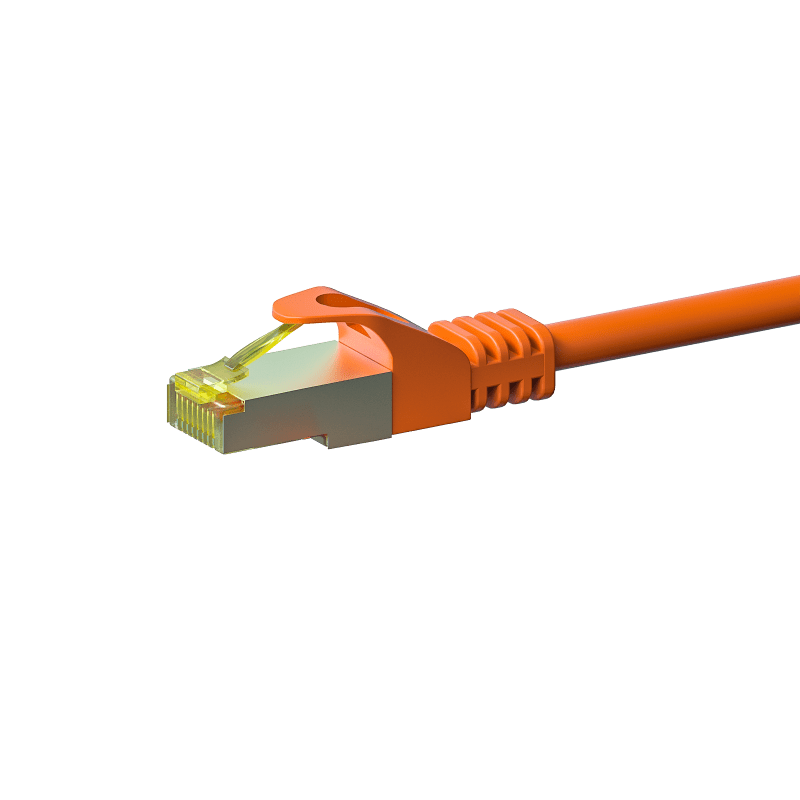 RJ45 Netzwerkkabel S/FTP (PiMF), mit CAT 7 Rohkabel, Orange, 15m