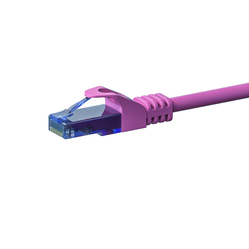 CAT6a Netzwerkkabel 100% Kupfer - U/UTP - 2 Meter - Rosa