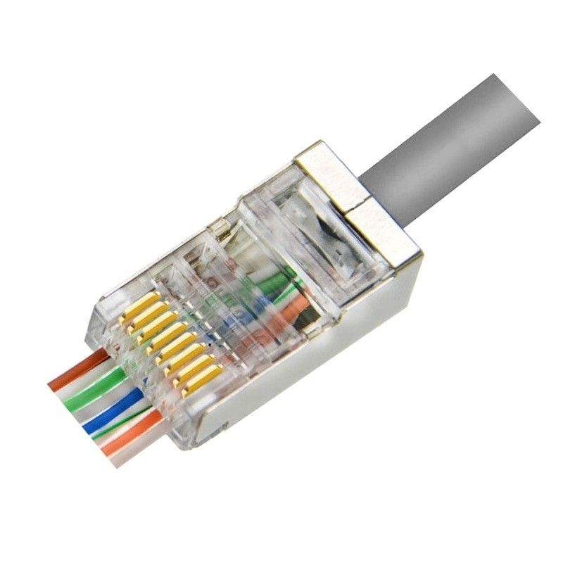 CAT6 Pass Through RJ45 Netzwerkstecker - geschirmt - für flexible Kabel