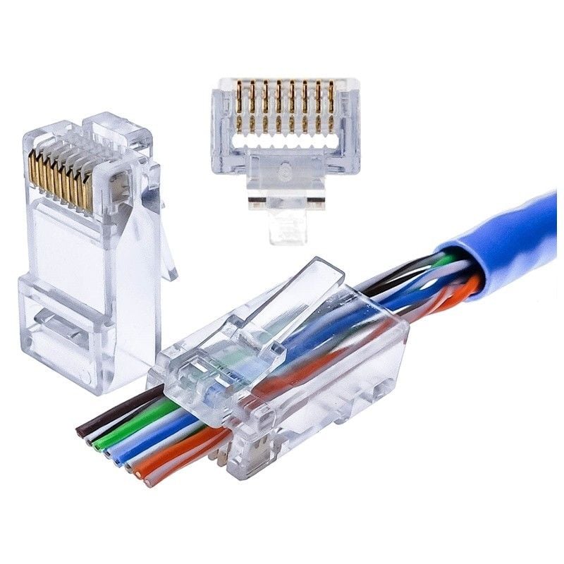 CAT6 Pass Through RJ45 Netzwerkstecker - ungeschirmt - für flexible Kabel